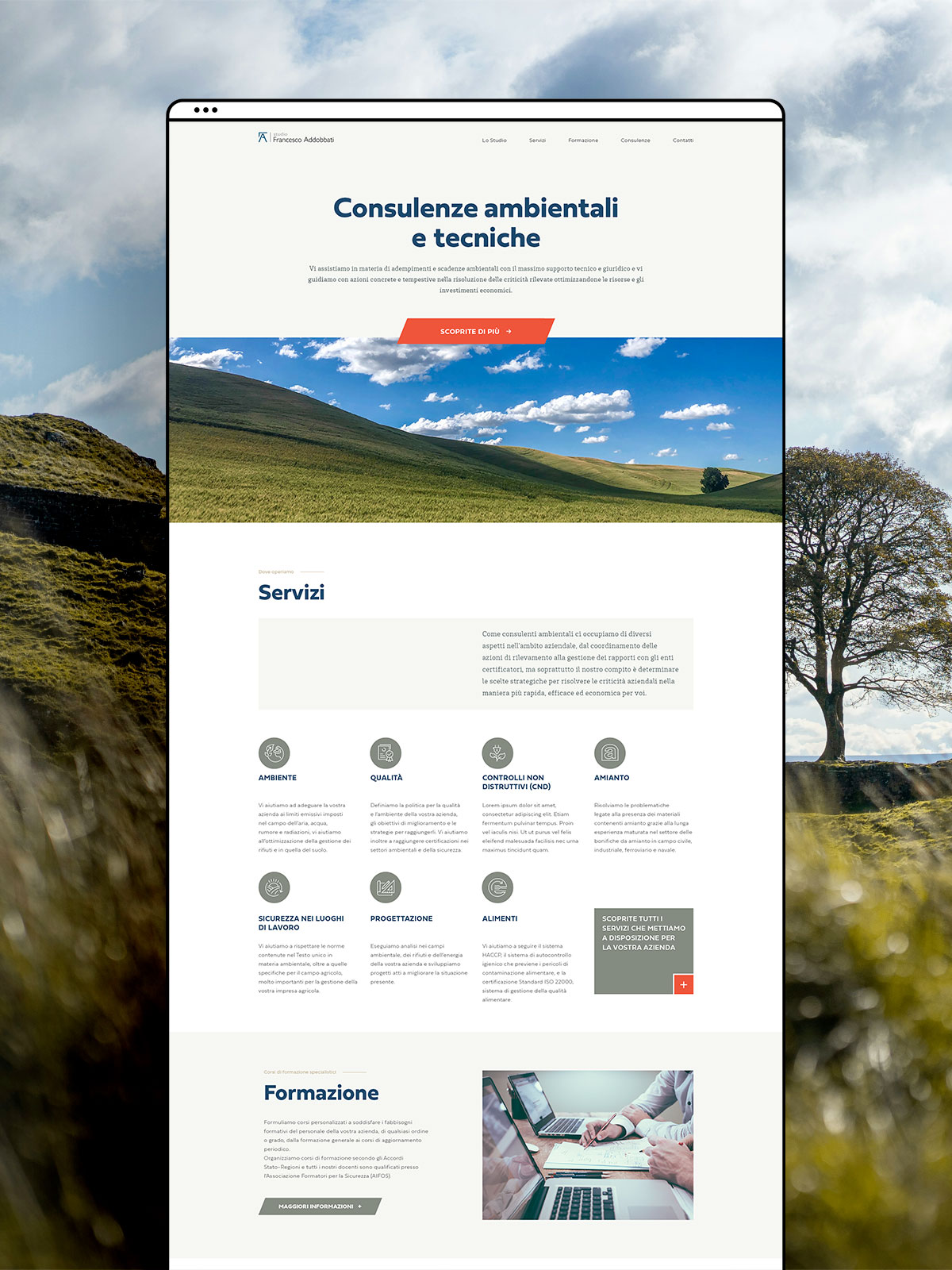Web design per uno studio specializzato in consulenze ambientali e tecniche